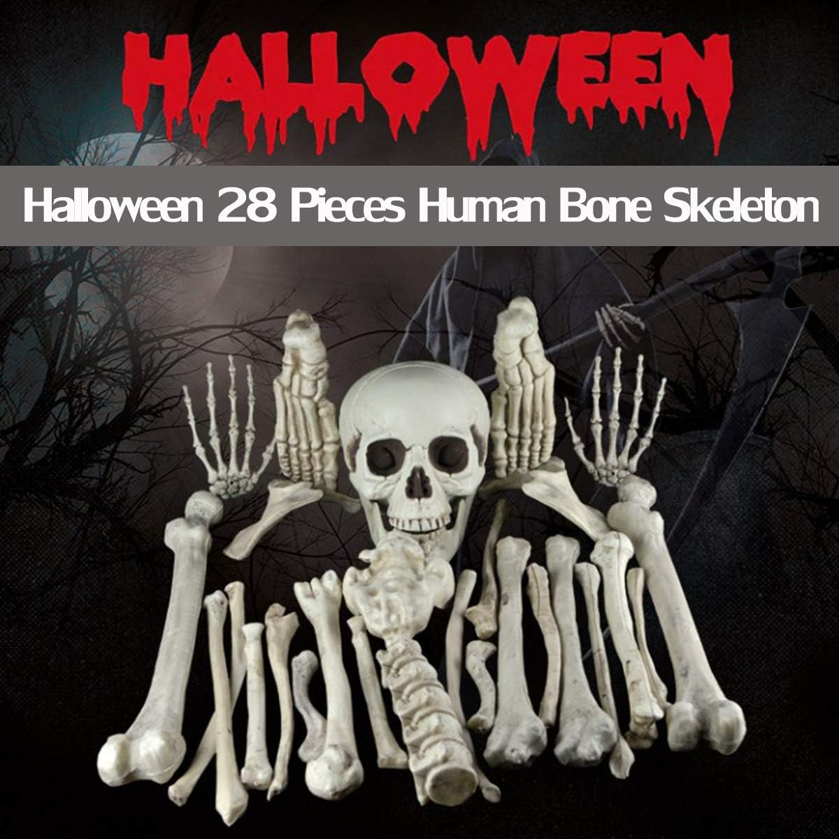 Hauntiva™ Hauntingly Elegant Skeleton Decor Set – 28 pcs