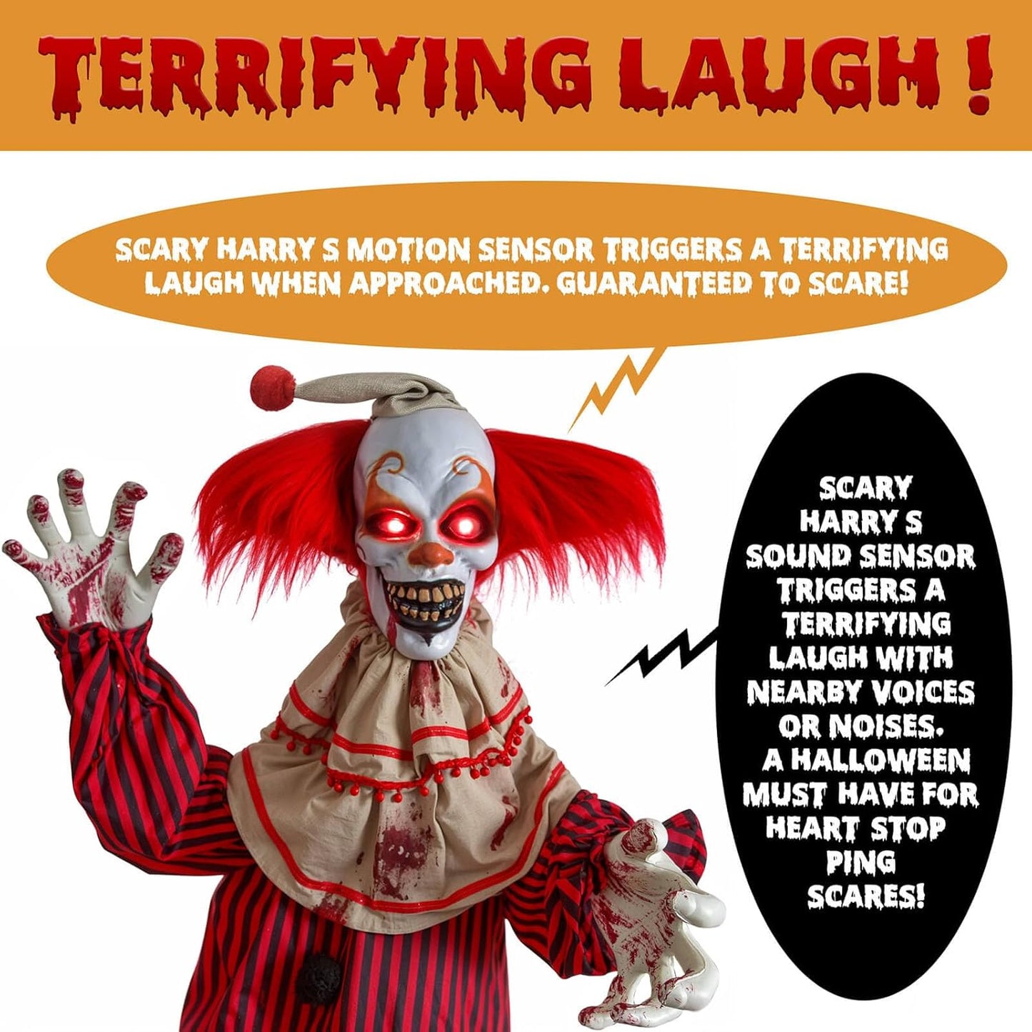 Hauntiva™ Lifesize Animated Scary Clown