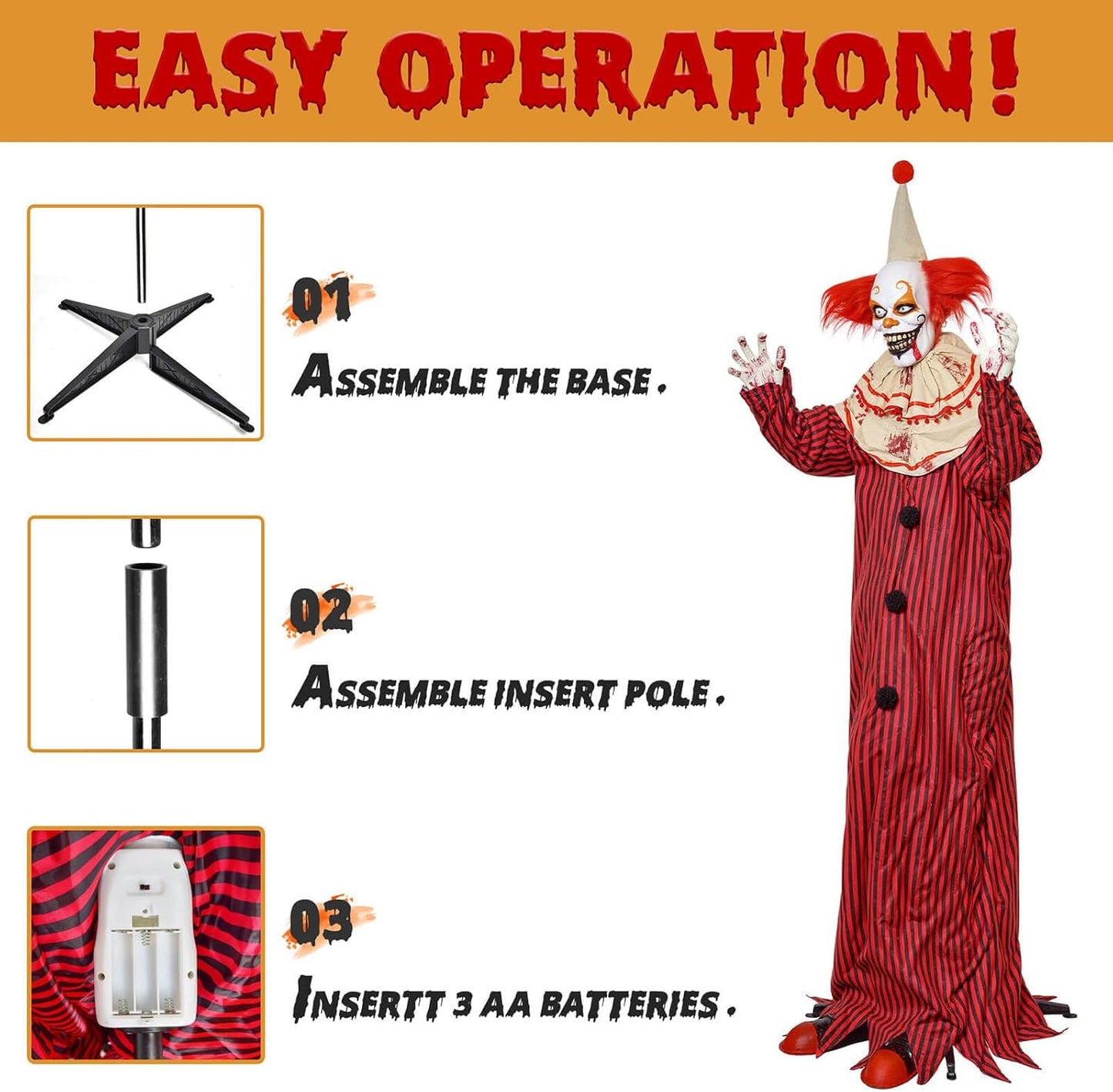 Hauntiva™ Lifesize Animated Scary Clown