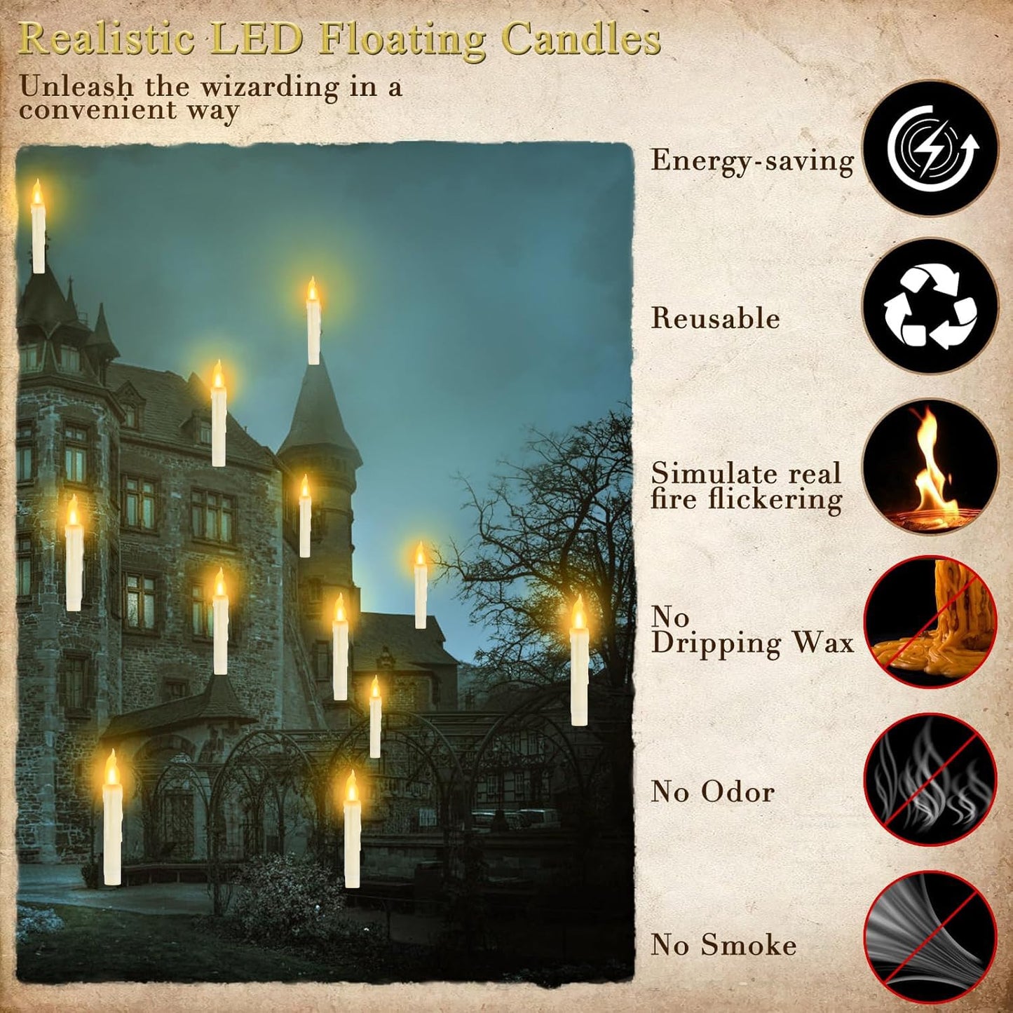 Hauntiva™ Floating Enchantment Candles – 12 pcs