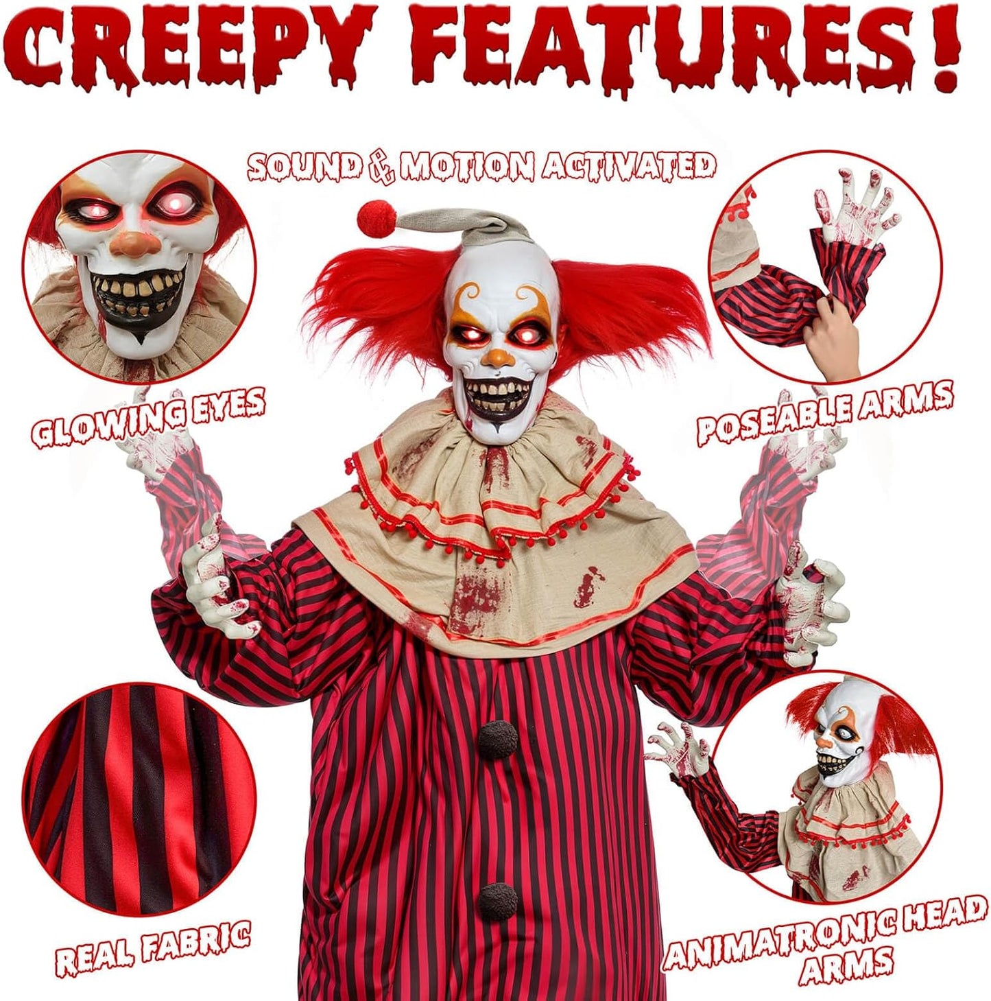 Hauntiva™ Lifesize Animated Scary Clown