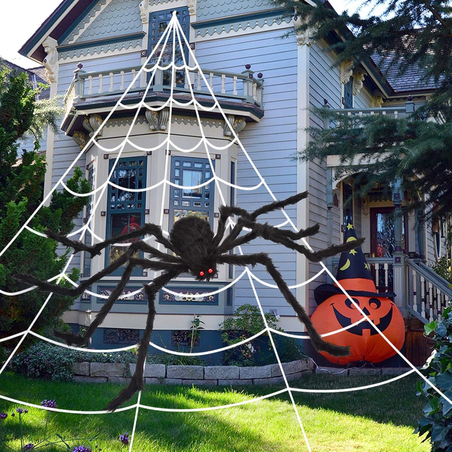 Hauntiva™ Giant Spider & Web Halloween Decor