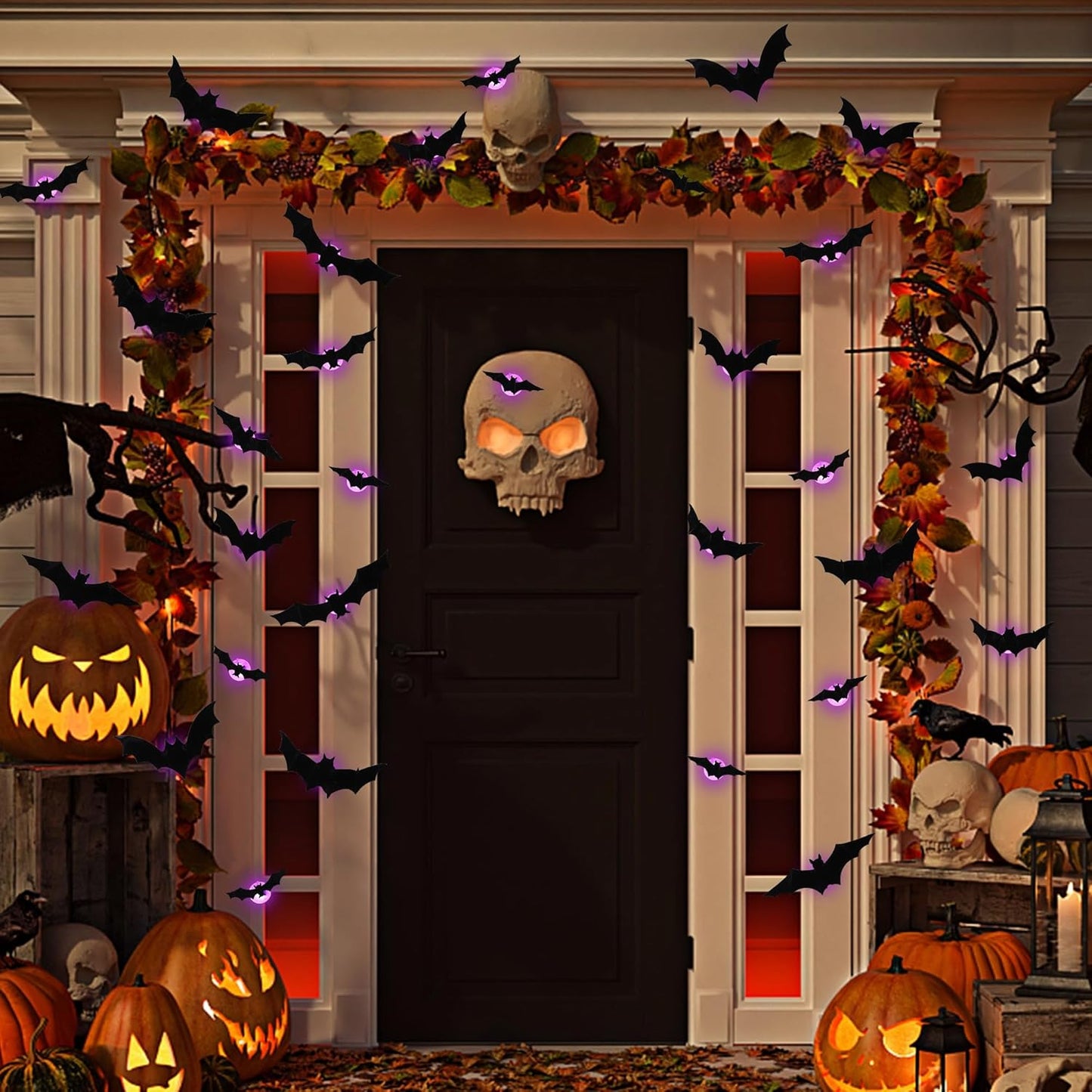 Hauntiva™ Haunting Glow 3D Bat Decorations – 36 pcs