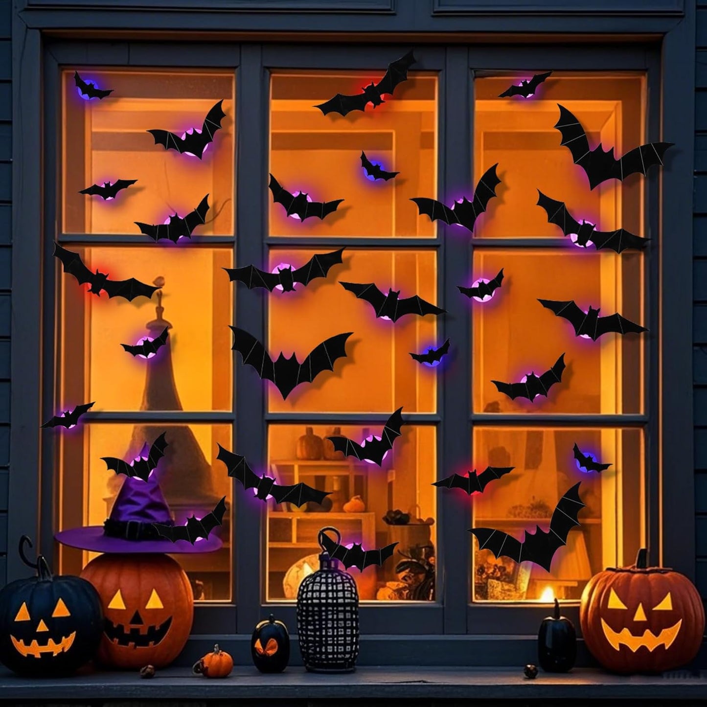 Hauntiva™ Haunting Glow 3D Bat Decorations – 36 pcs