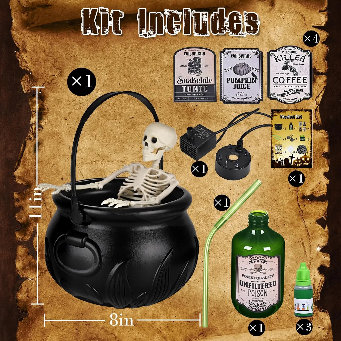 Hauntiva™ Spellbinding Floating Cauldron Centerpiece