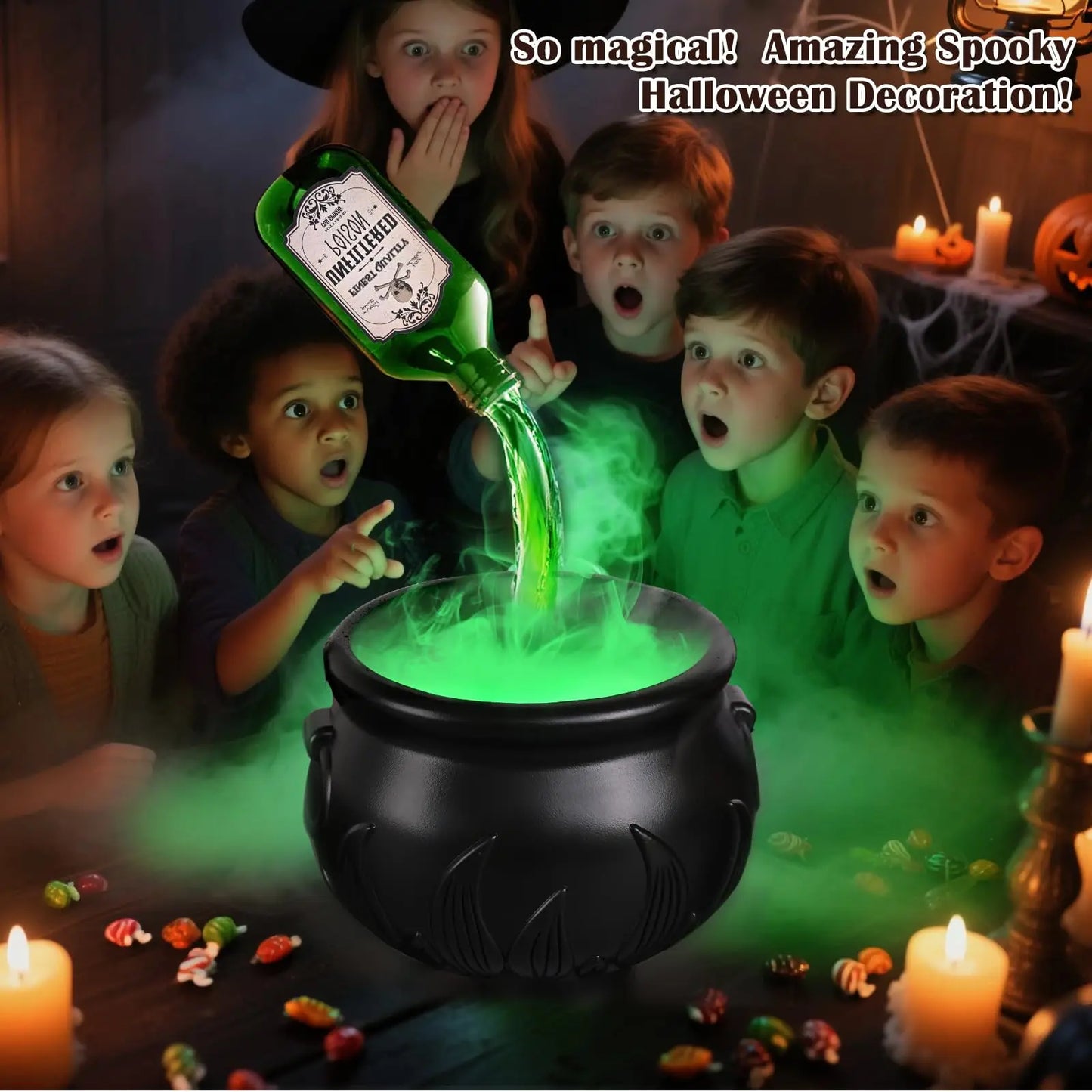 Hauntiva™ Spellbinding Floating Cauldron Centerpiece