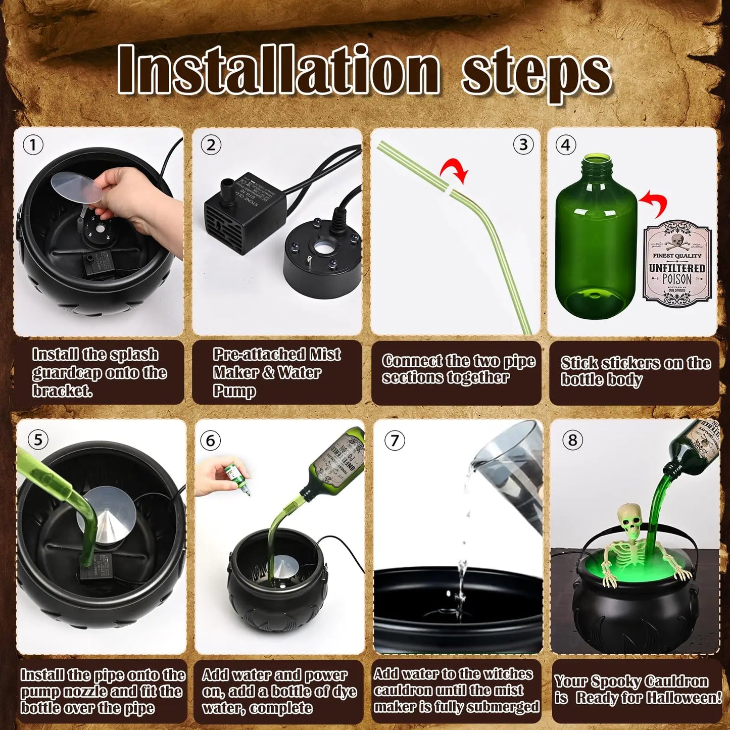 Hauntiva™ Spellbinding Floating Cauldron Centerpiece