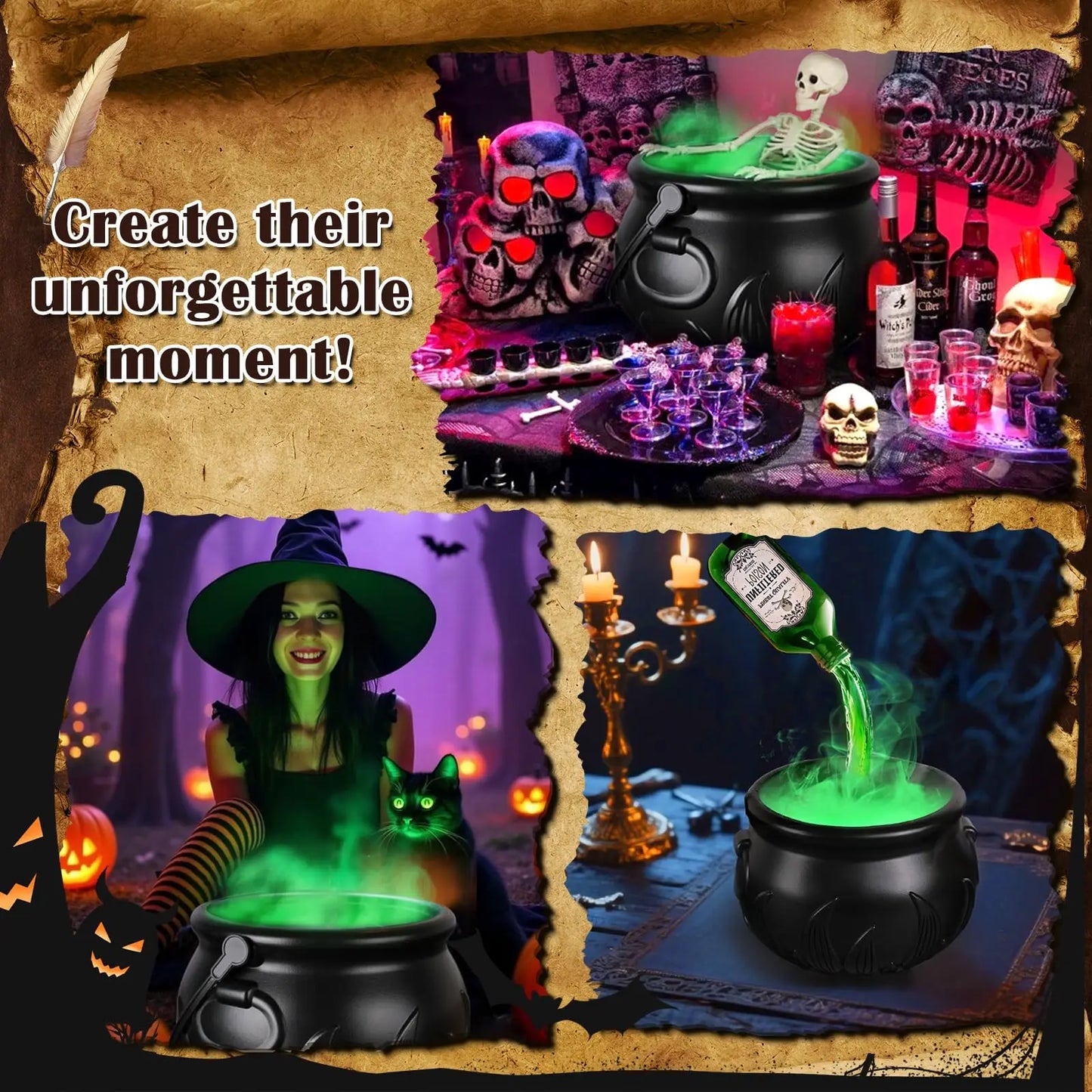 Hauntiva™ Spellbinding Floating Cauldron Centerpiece