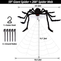 Hauntiva™ Giant Spider & Web Halloween Decor