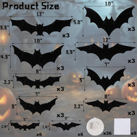Hauntiva™ Haunting Glow 3D Bat Decorations – 36 pcs