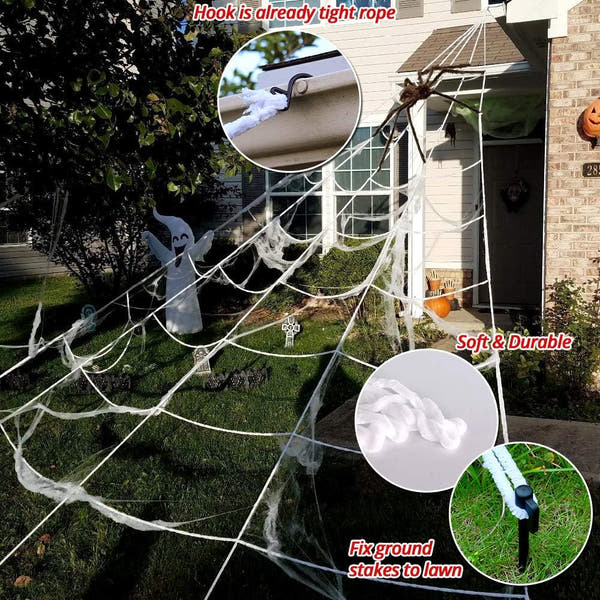 Hauntiva™ Giant Spider & Web Halloween Decor