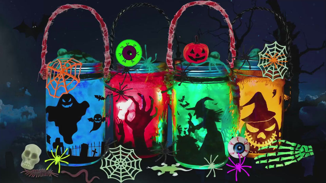Hauntiva™ Halloween Lantern Craft Kit – 4 pack video