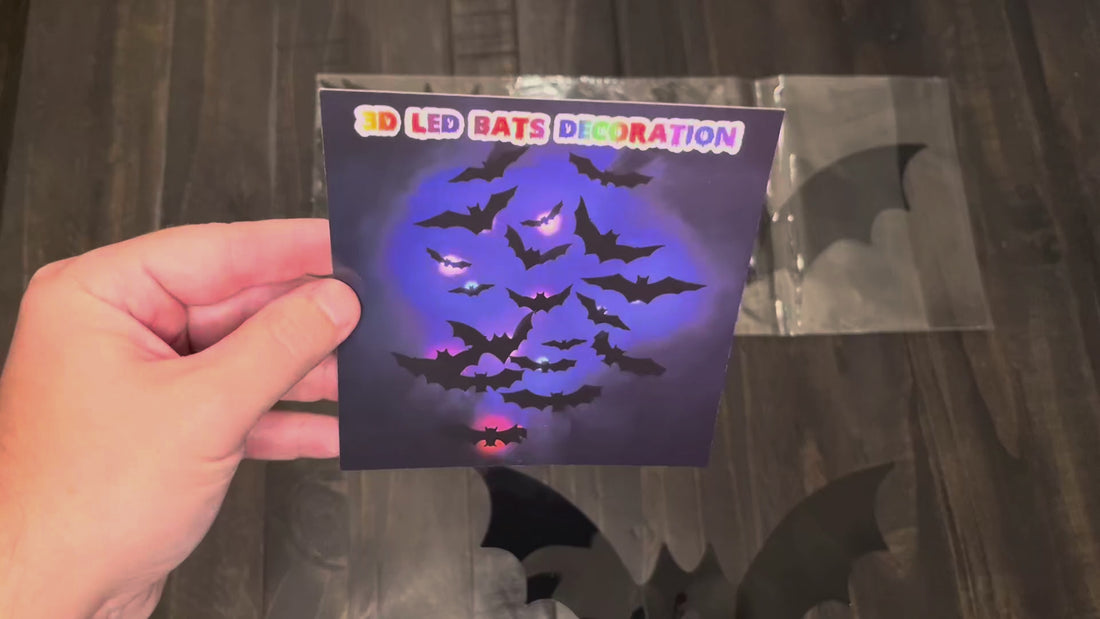 Hauntiva™ Haunting Glow 3D Bat Decorations – 36 pcs video